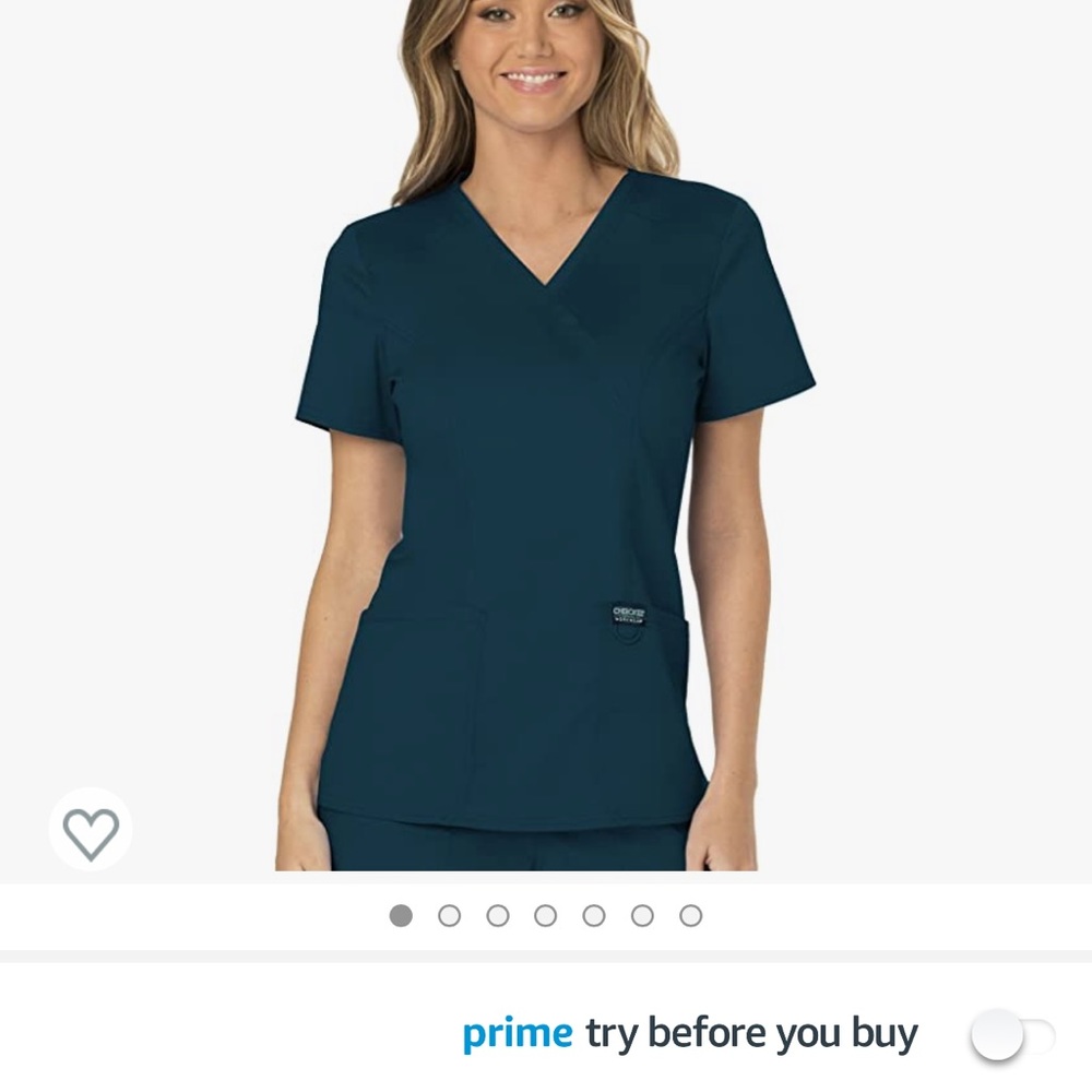 Cherokee scrub top Caribbean blue
